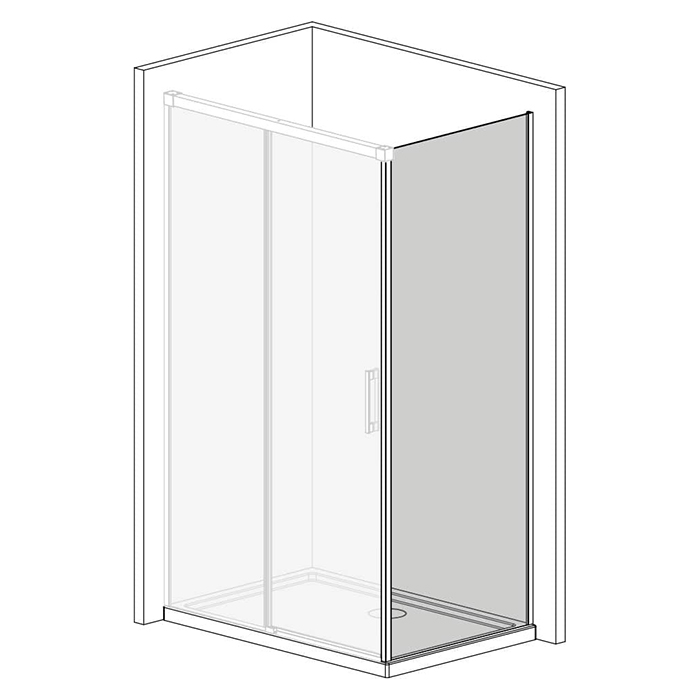 Radaway Idea KDJ Боковая стенка 100см, правая, стекло прозрачное, покрытие Easy Clean, профиль: золото