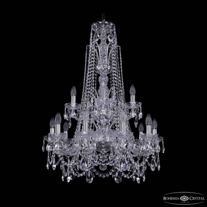 Подвесная люстра Bohemia Ivele Crystal 1411/10+5/240/XL-94/2d Ni