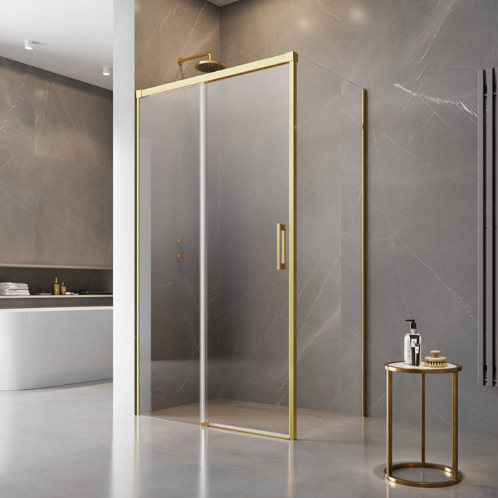 Radaway Idea KDJ Боковая стенка 100см, правая, стекло прозрачное, покрытие Easy Clean, профиль: золото