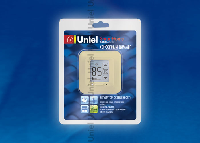 Диммер (04029) Uniel USW-001-LCD-DM-40/500W-TM-M-BG