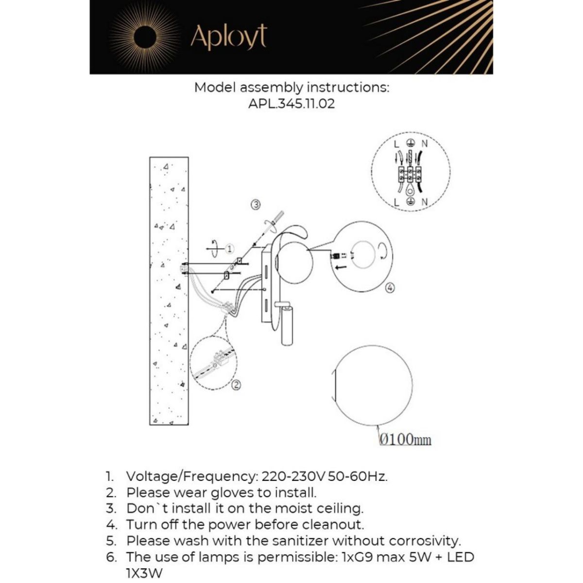 Настенный светильник Aployt Zofka APL.345.11.02