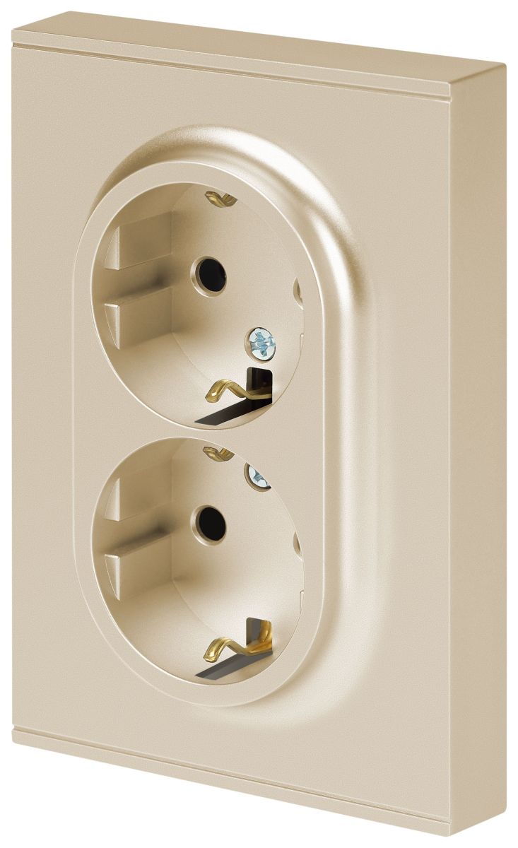 Розетка Эра Arktik 16-2104-04 двойная с заземлением 2X2P+E Schuko 16А-250В шампань Б0070447
