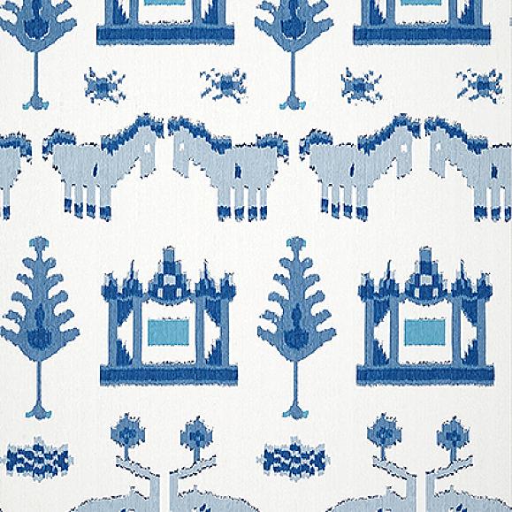 Обои Thibaut T10641 Kingdom Parade Blue and White