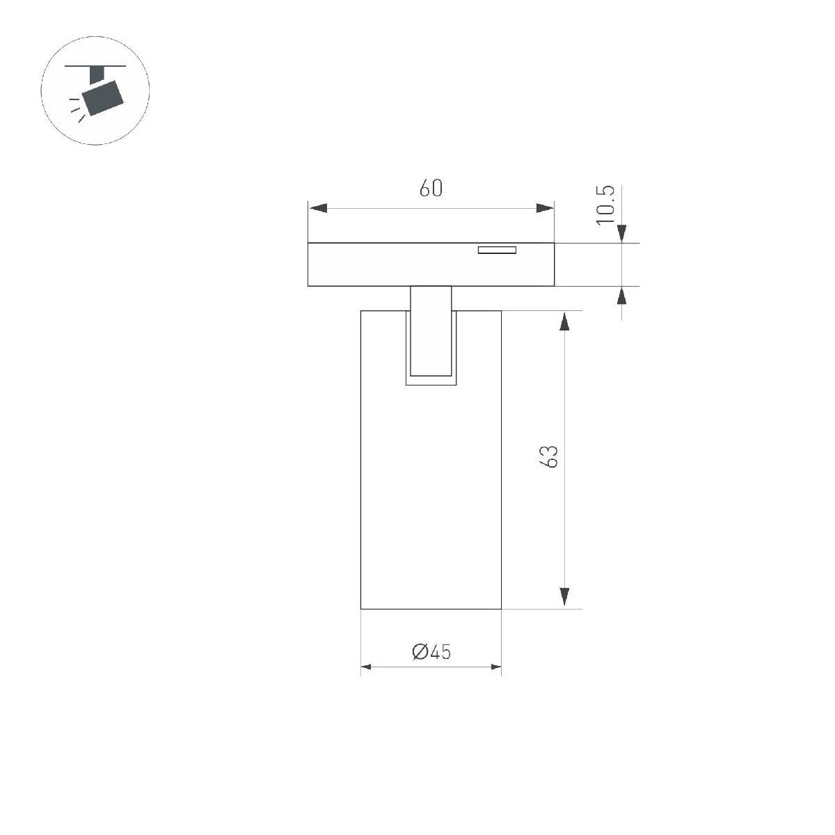 Трековый магнитный светильник Arlight MAG-MICROCOSM-SPOT-R45-9W Day4000 (BK, 36 deg, 24V) 043255