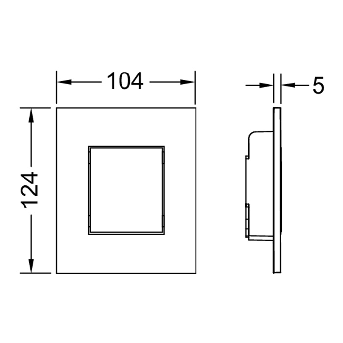 TECEnow Панель смыва для писсуара с картриджем, 104х124х5 мм, белая