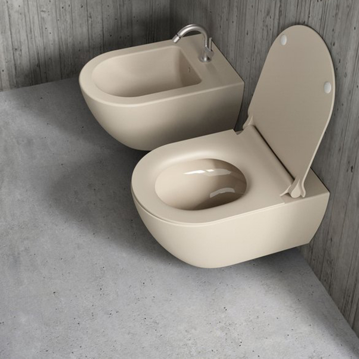 GSI Pura Унитаз подвесной 55х36см, безободковый, с крепежом, цвет: creta matte