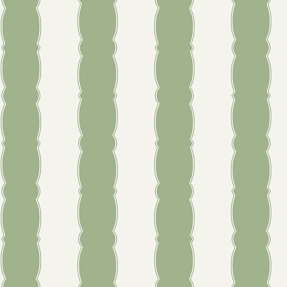 Обои York GR6017 Scalloped Stripe Green