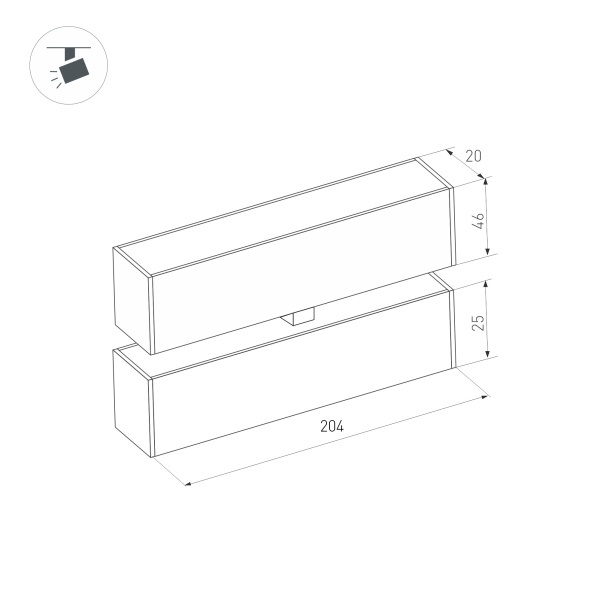 Трековый светильник Arlight Mag-Flat-Fold-25-S200-6W Day4000 034234