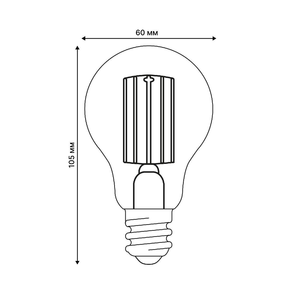 Лампа светодиодная филаментная Uniel LED-A60-5W/3000K/E27/CL GLY01TR UL-00011932