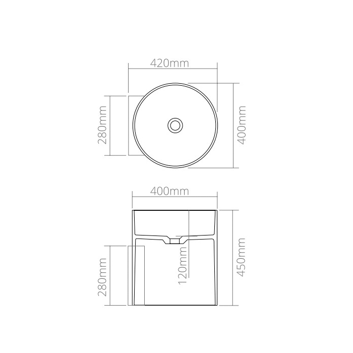 Dea Design Pedestal Basin Раковина 40х42х55см., напольная, без отв., Solid Surface, цвет: White №18