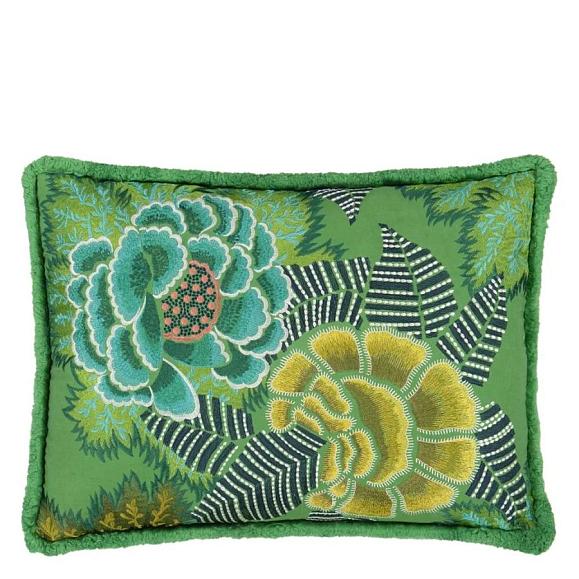 Подушка CCDG1468, Rose De Damas Embroidered, Jade, Designers Guild 60 x 45см