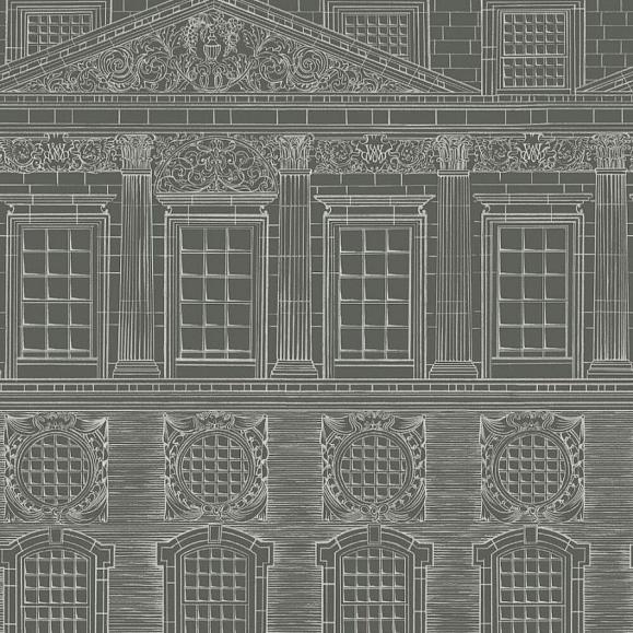 Обои Cole & Son 118/15034 Wren Architecture Chalk on Charcoal