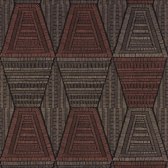 Обои Casamance 75274486 Daia Noir/Terracotta