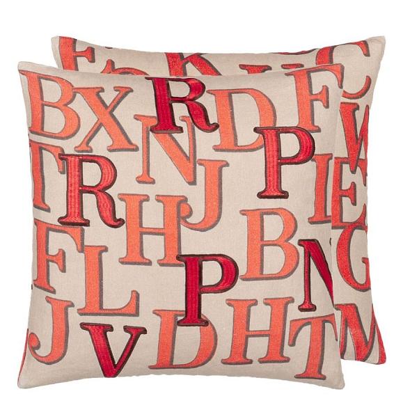 Подушка CCJD5063, Alphabet, Parchment, John Derian 50 x 50см