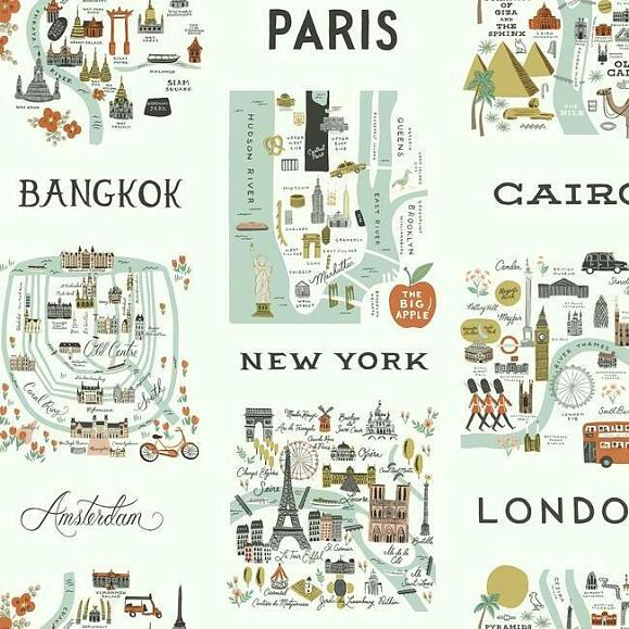 Обои York RI5160 City Maps