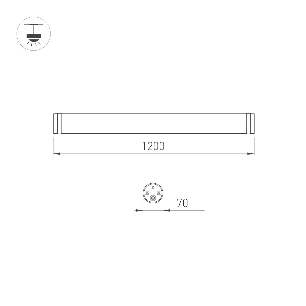 Накладной светильник Arlight ALT-TUBU-L1200-36W Day4000 (WH, 140x110 deg, 230V) (IP66 Пластик) 063152