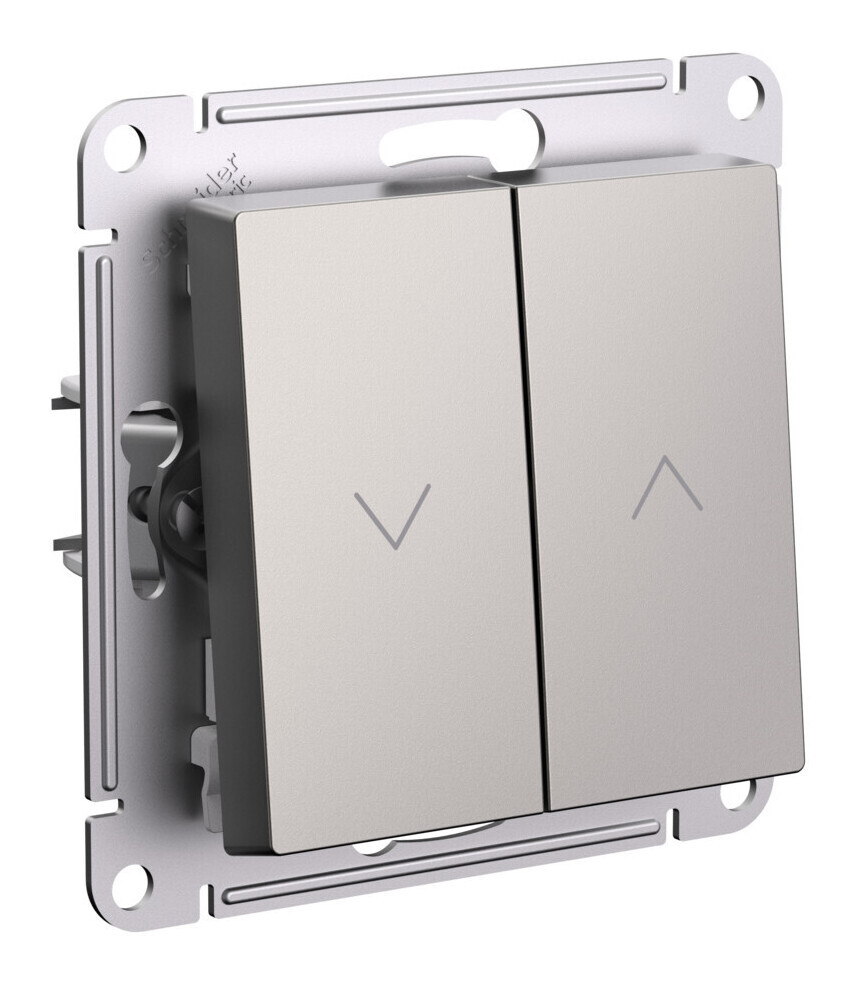 Выключатель 2-клавишный жалюзи, 10А, механизм Systeme Electric AtlasDesign Шампань ATN000519