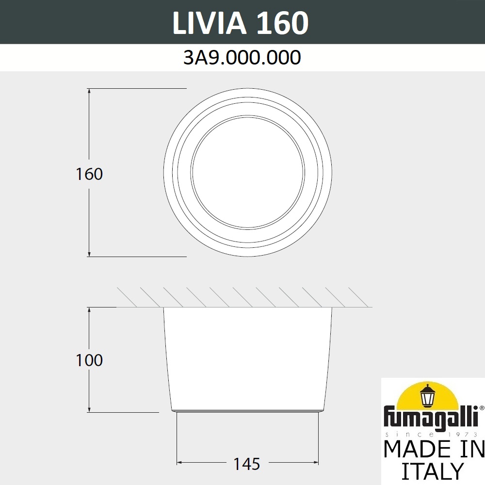 Уличный потолочный светильник Fumagalli Livia 3A9.000.000.LXD1L