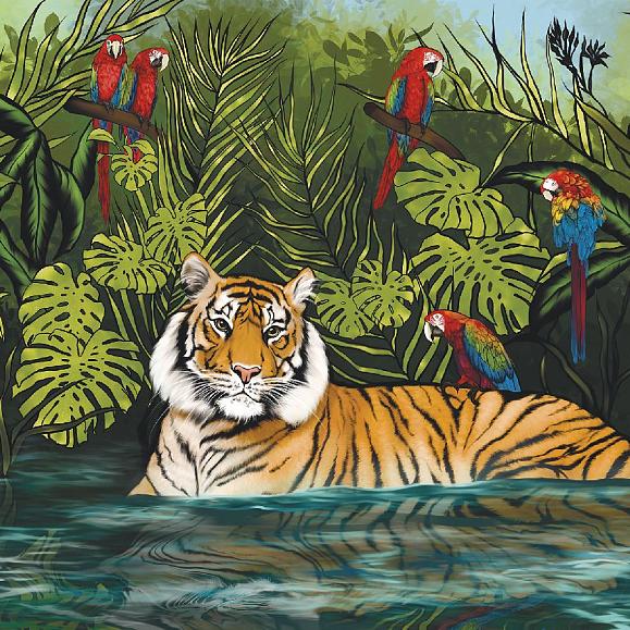 Панно Ortograf 34698 Тигр в водоеме