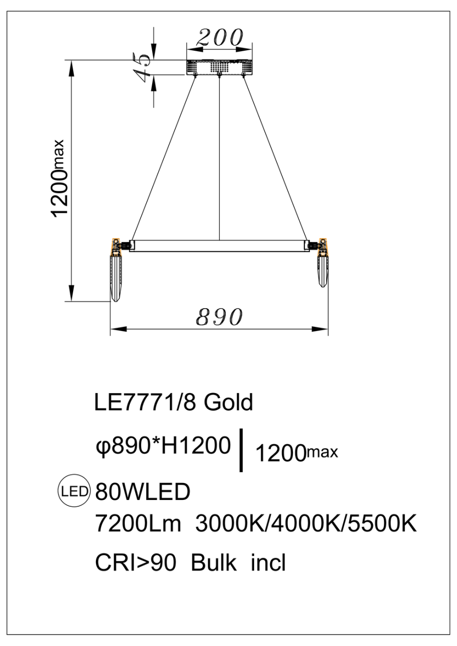 Подвесная люстра Natali LE7771/8 Gold