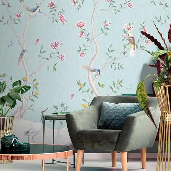 Панно Aura 1911-1 Chinoiserie Mural Turquoise
