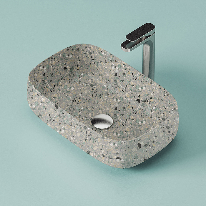 Artceram Cognac Раковина 56x41 см, без отв., накладная, цвет: dark terrazzo