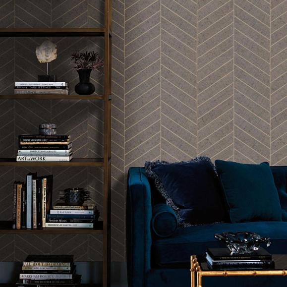 Обои York HO2110 Atelier Herringbone Natural Grey