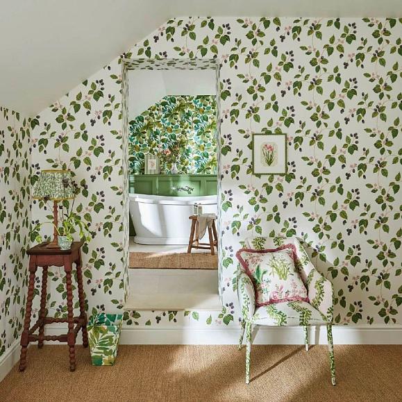 Обои Sanderson 217223 Robin's Wood Botanical Green
