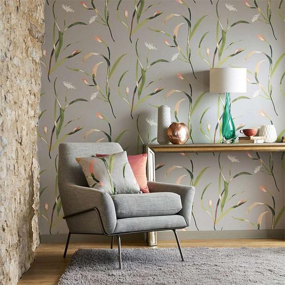 Обои Harlequin 111756 Saona Coral/Silver