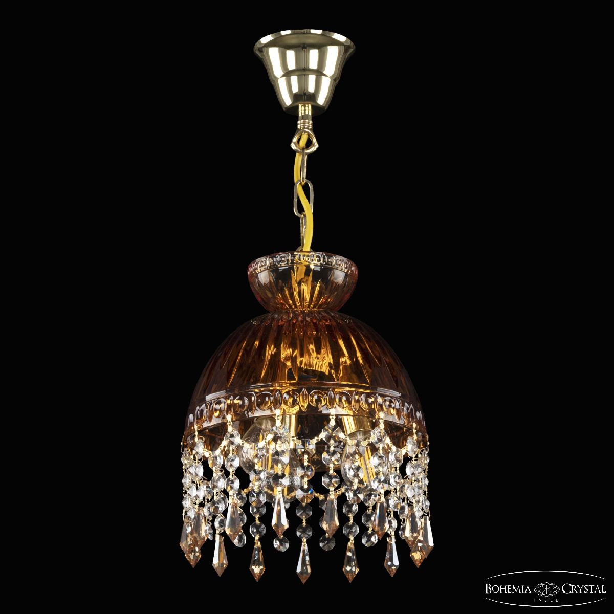 Подвесной светильник Bohemia Ivele Crystal 5478/22 G Amber/M-1G Drops K721