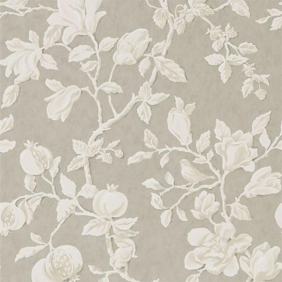 Обои Sanderson 215722 Magnolia & Pomegranate Silver/Linen