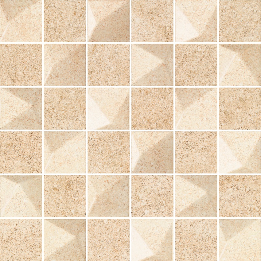 Estia Beige Мозаика Prasowana Mix 29,8х29,8 (куб 4,8х4,8)