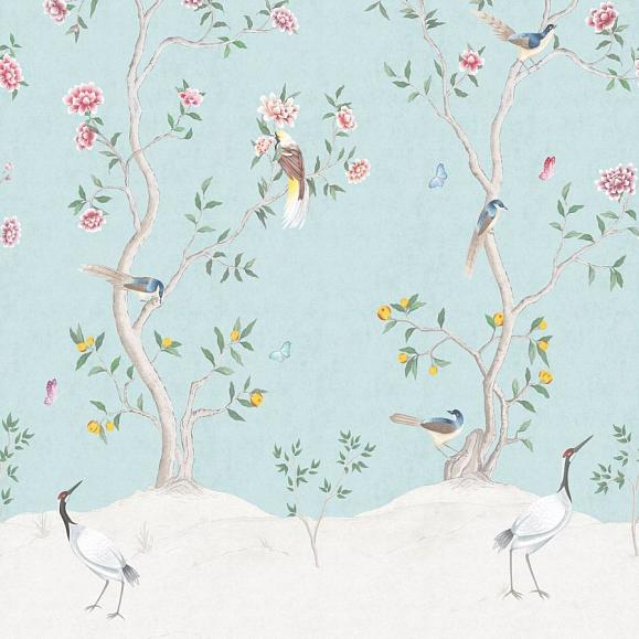 Панно Aura 1911-1 Chinoiserie Mural Turquoise