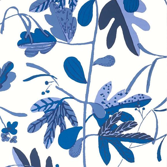 Обои Thibaut T16211 Matisse Leaf Blue and White