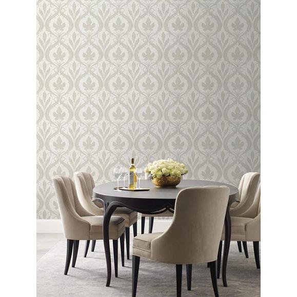 Обои York DM4924 Adirondack Damask Beige/White