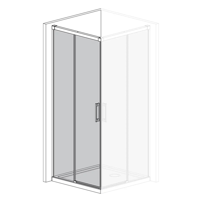Radaway Idea KDD Душевая дверь 80см, раздвижная, левая, стекло прозрачное, покрытие Easy Clean, профиль: черный