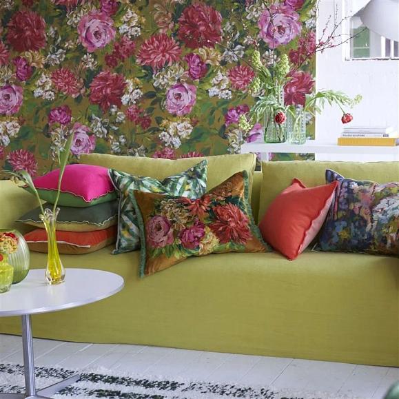 Подушка CCDG1462, Fleurs D Artistes Velours, Terracotta, Designers Guild 60 x 45см