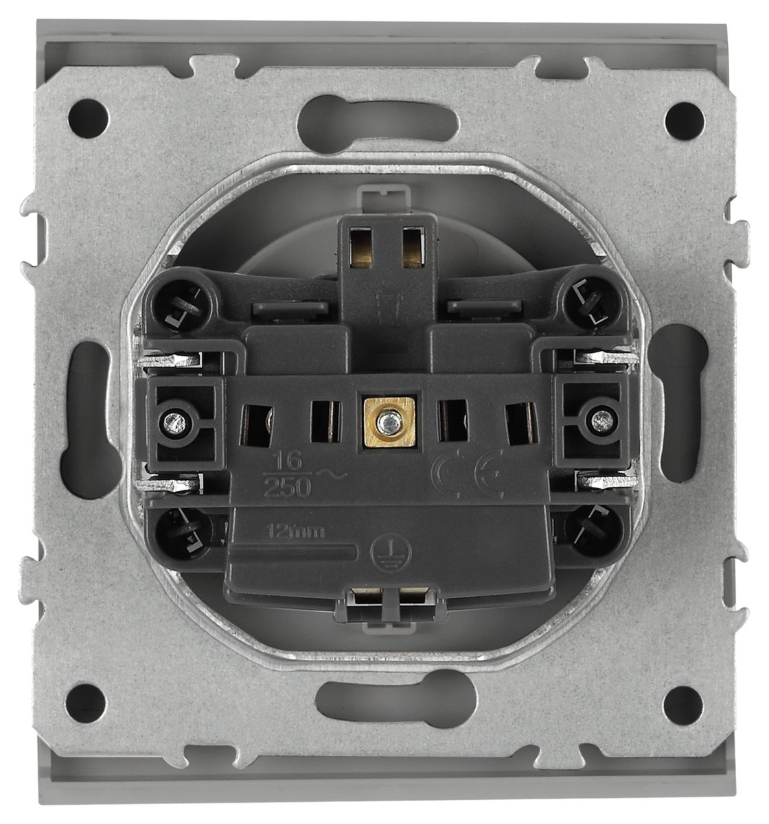 Розетка Эра Arktik 16-2102-03 с заземлением 2P+E Schuko со шторками 16А-250В алюминий Б0070426