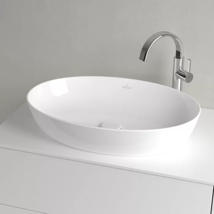 Villeroy&Boch Artis Раковина 61х42х12.5см., накладная, без отв., без перелива, TitanCeram, цвет: альпийский белый