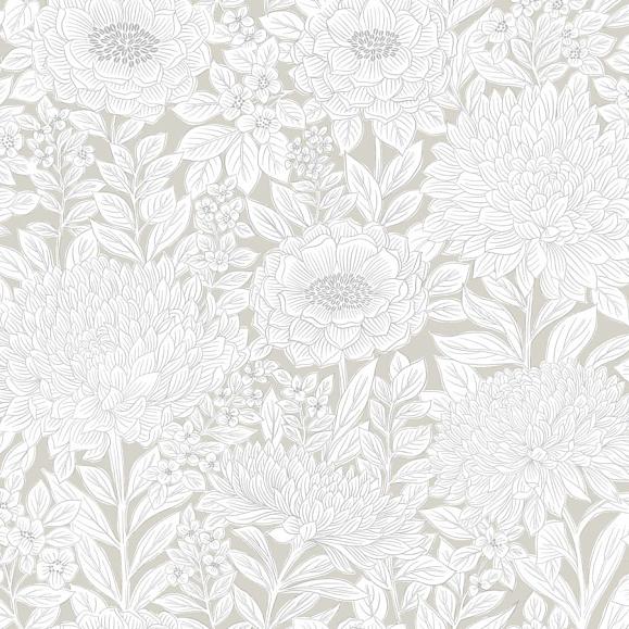 Обои York BW3922 Wood Block Blooms Taupe/Silver