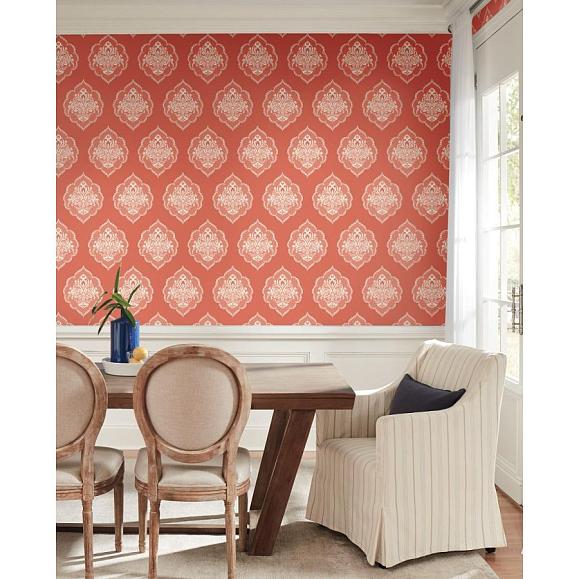 Обои York DM4981 Signet Medallion Damask Coral
