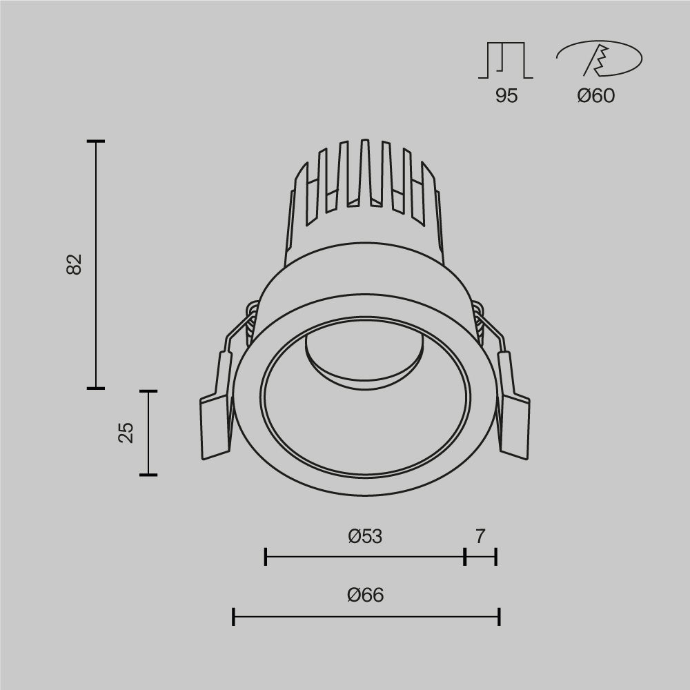 Встраиваемый светильник Maytoni Technical Dip Hight DL123-10W-4K-B