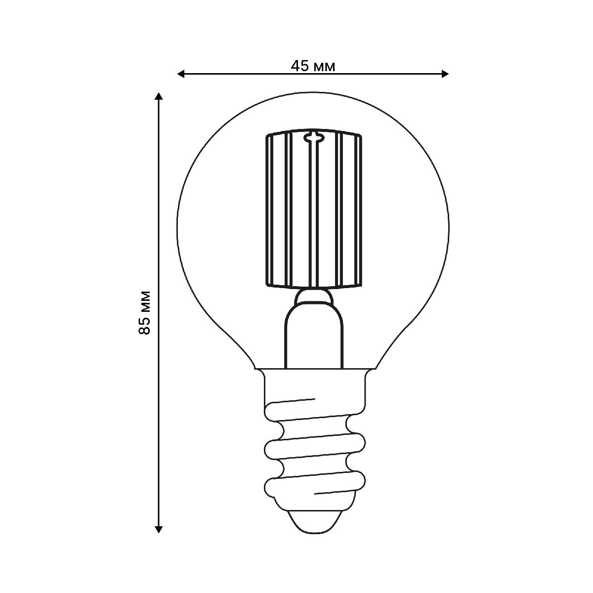 Лампа светодиодная филаментная Uniel LED-G45-4W/4000K/E14/CL GLY01TR UL-00011939