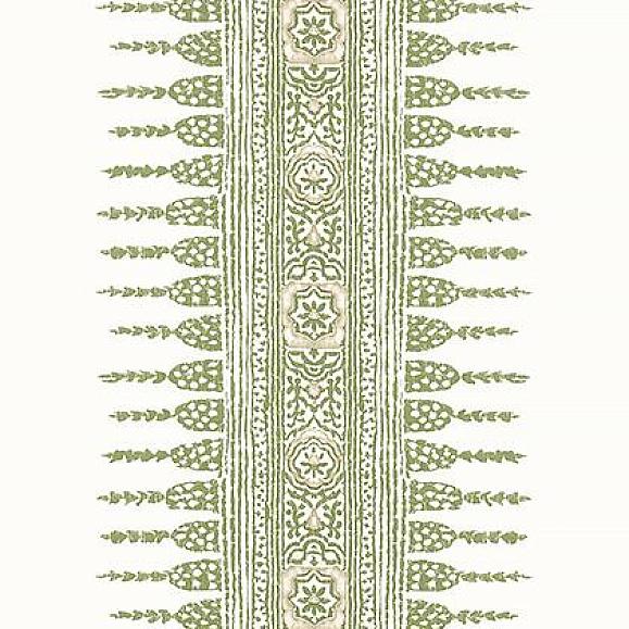 Обои Anna French AT15136 Javanese Stripe Green and White