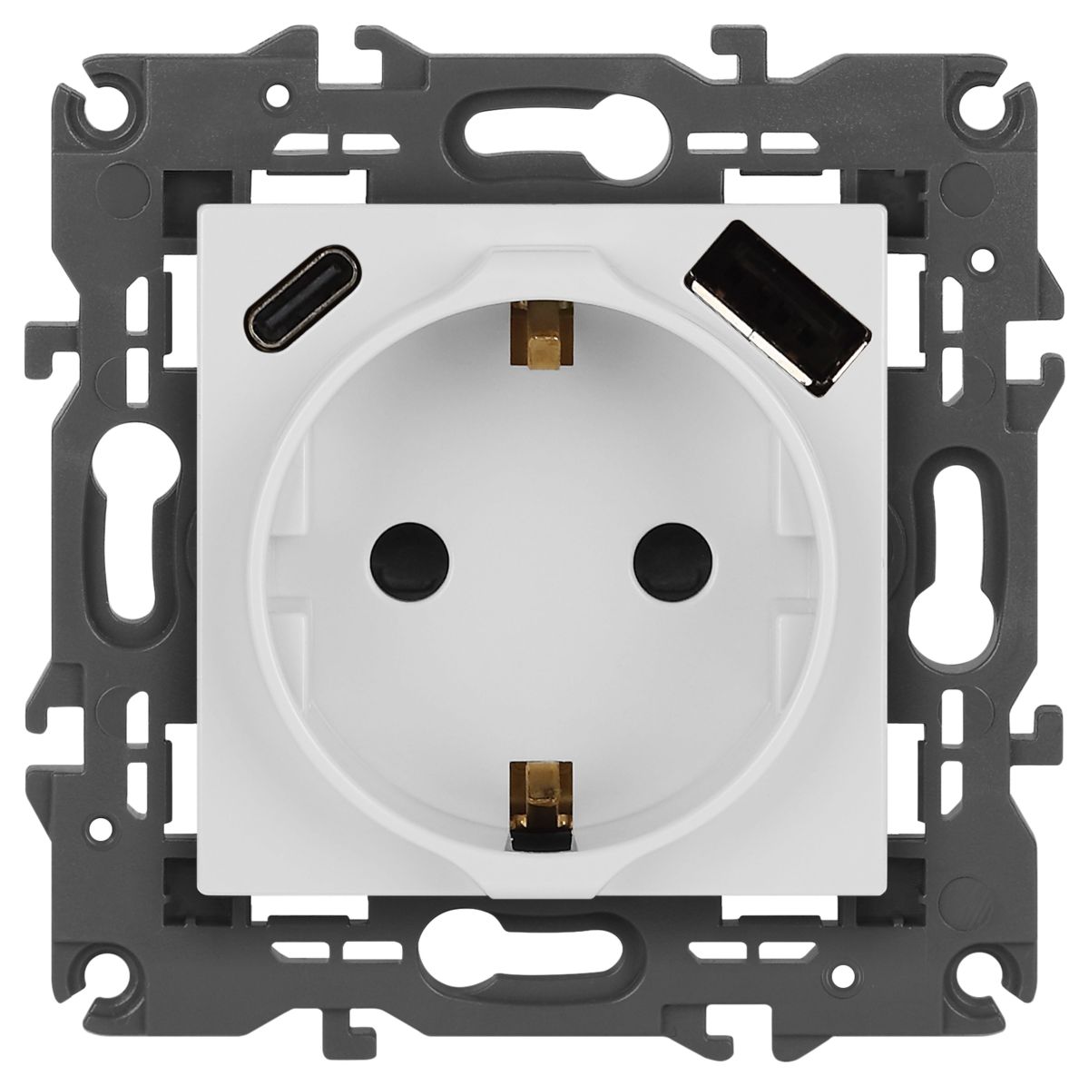 Розетка со шторками с USB type-A+C Эра Elegance 14-4108-01 Б0067736