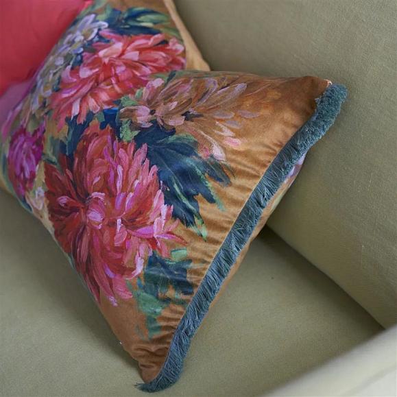 Подушка CCDG1462, Fleurs D Artistes Velours, Terracotta, Designers Guild 60 x 45см