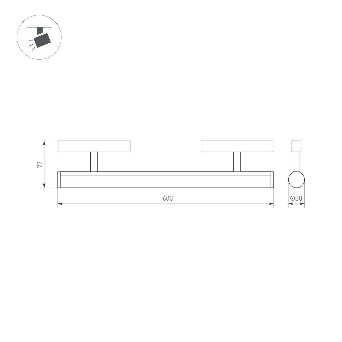 Трековый светильник Arlight Mag-Orient-Tube-Corner-L600-20W Day4000 037348