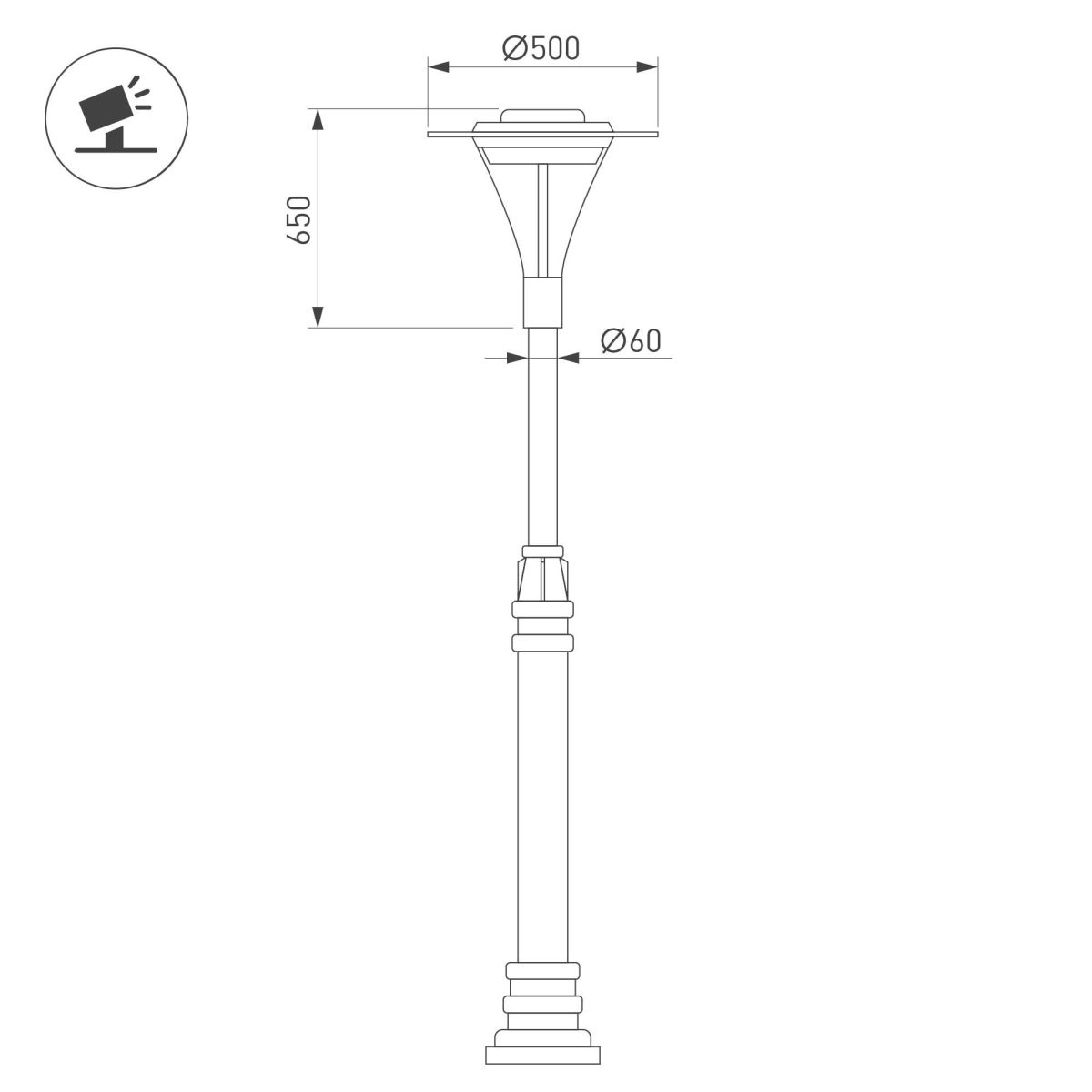 Уличный консольный светильник Arlight OXOR-LUMME-LUZ-C - 500x650-35W Day4000 052456