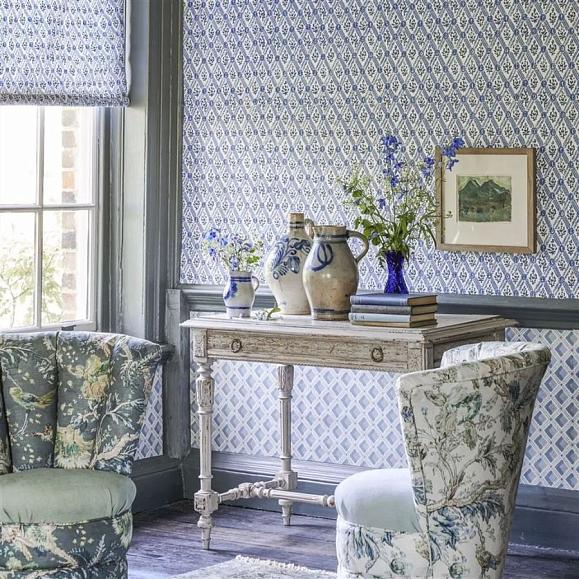 Обои English Heritage PEH0003/06 St John Street Trellis Woad