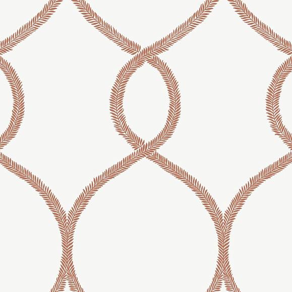 Обои York KT2236 Laurel Leaf Ogee Orange